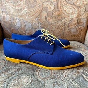 Manolo Blahnik royal blue oxford canvas Flats 9.5/39.5
